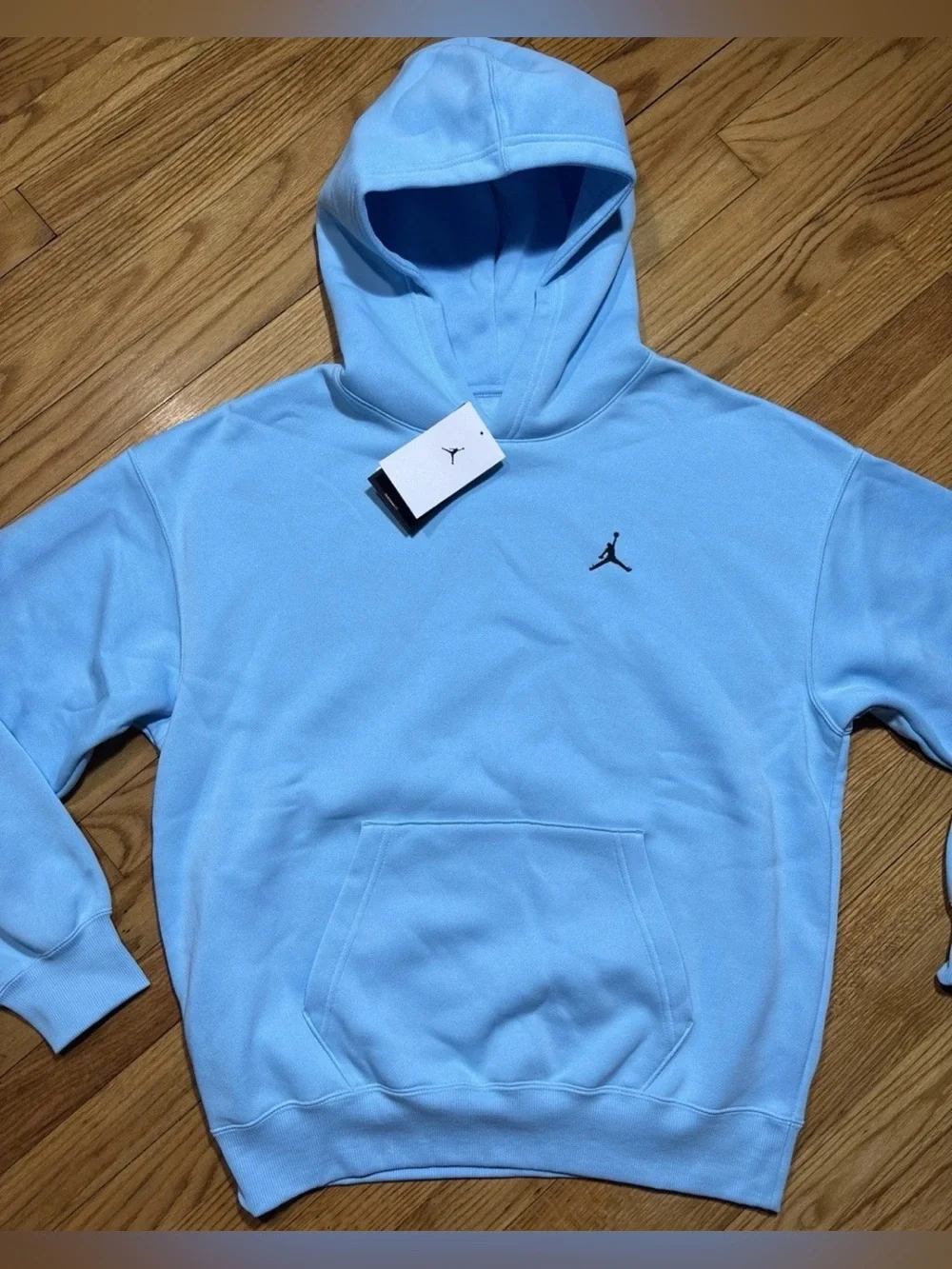 Nike Jordan Brooklyn Oversize Sky Blue Hoodie Logo Men’s sz M NEW!